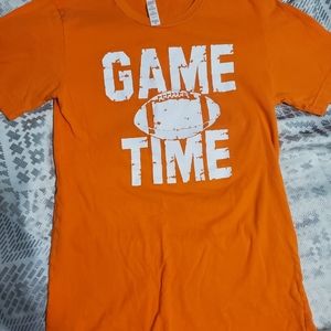 XS Orange Bella Canvas Football Tshirt